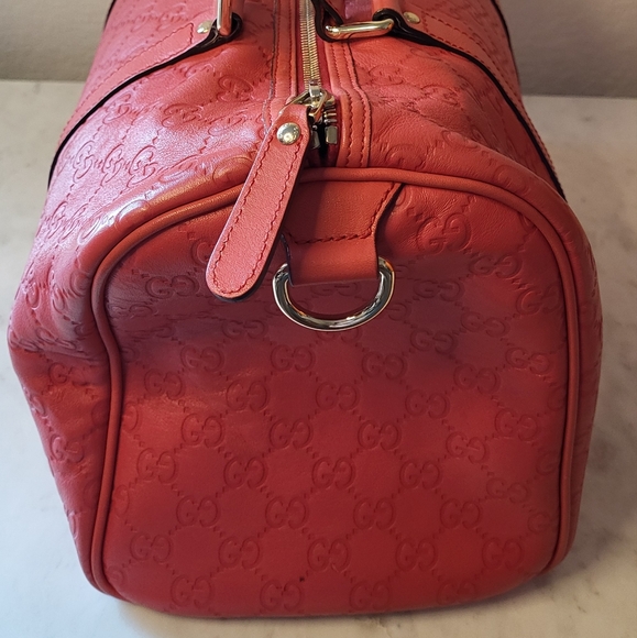 GUCCI RED GUCCISSIMA LEATHER JOY BOSTON HANDBAG - Picture 4 of 11